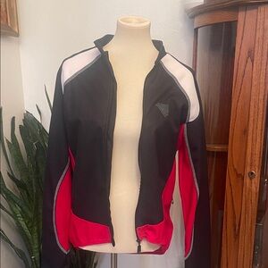 Black and Red Bicycle Zip-Up Jacket